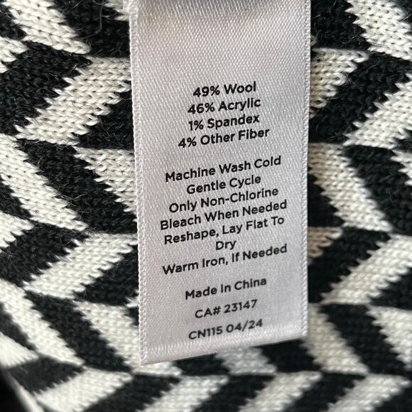 Talbots Women’s Black White Wool Blend Sweater Vest Herringbone XL - Picture 7 of 7
